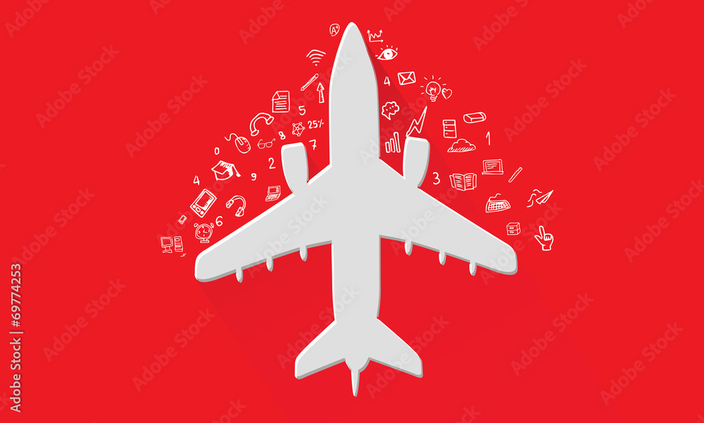 Airplane travel concept,vector Airplane travel concept,vector