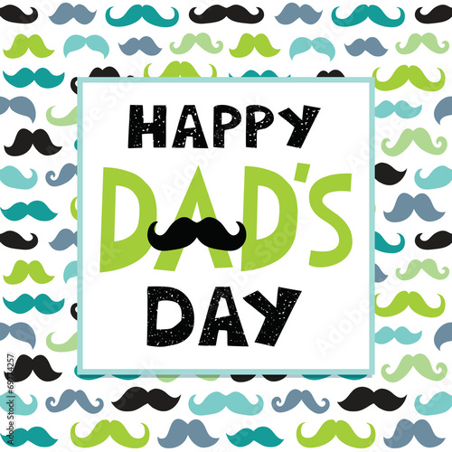 fathers day card text frame mustaches pattern
