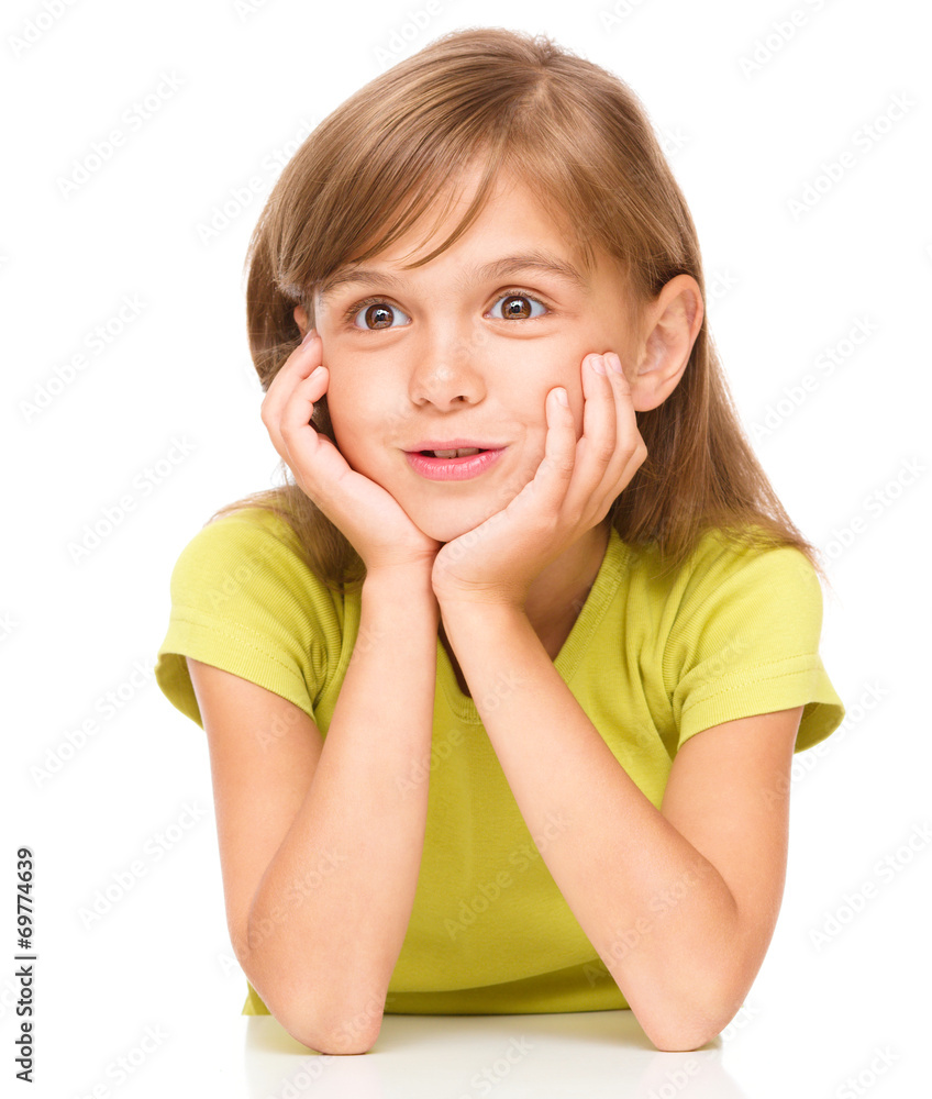 Fototapeta premium Portrait of a cute little girl