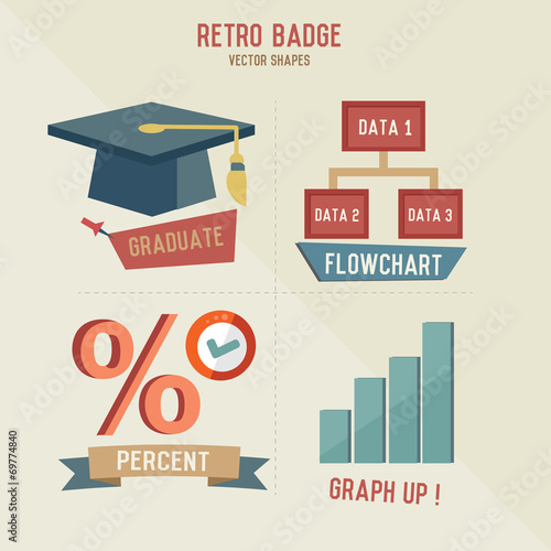 Retro Education business icons,vector
