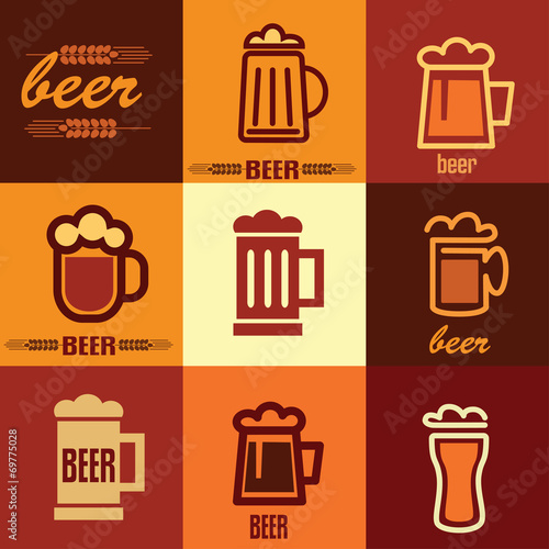beer icons set