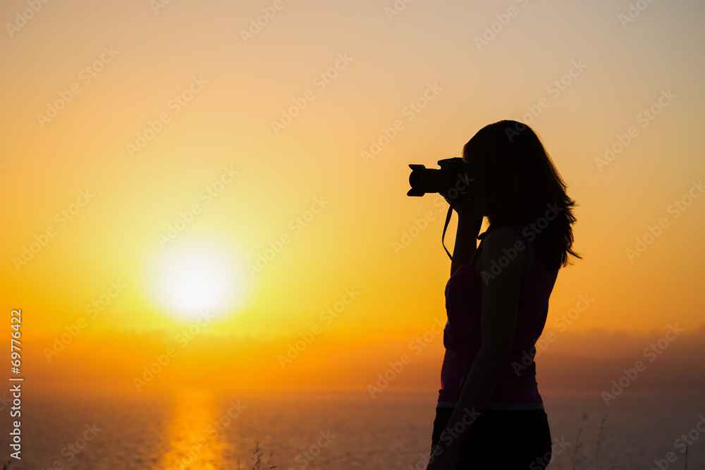 photographer at dusk