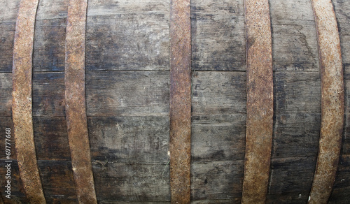 Detail of an old wooden barrel