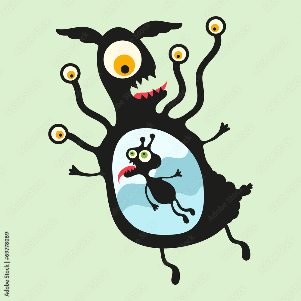 Happy monsters vector images. Set 18