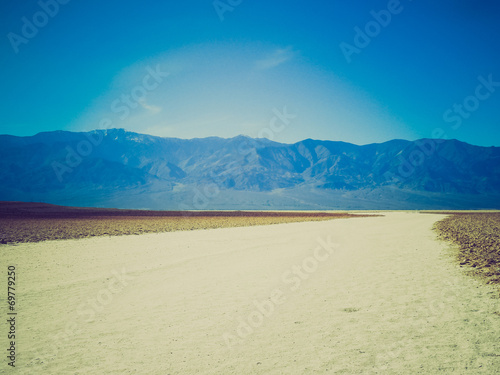 Retro look Badwater Basin in Death Valley