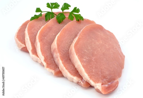 Pork loin sliced