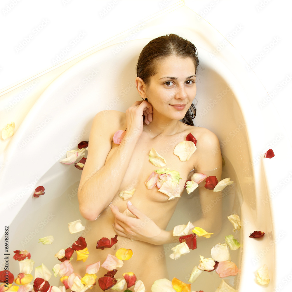 girl taking a bath nude