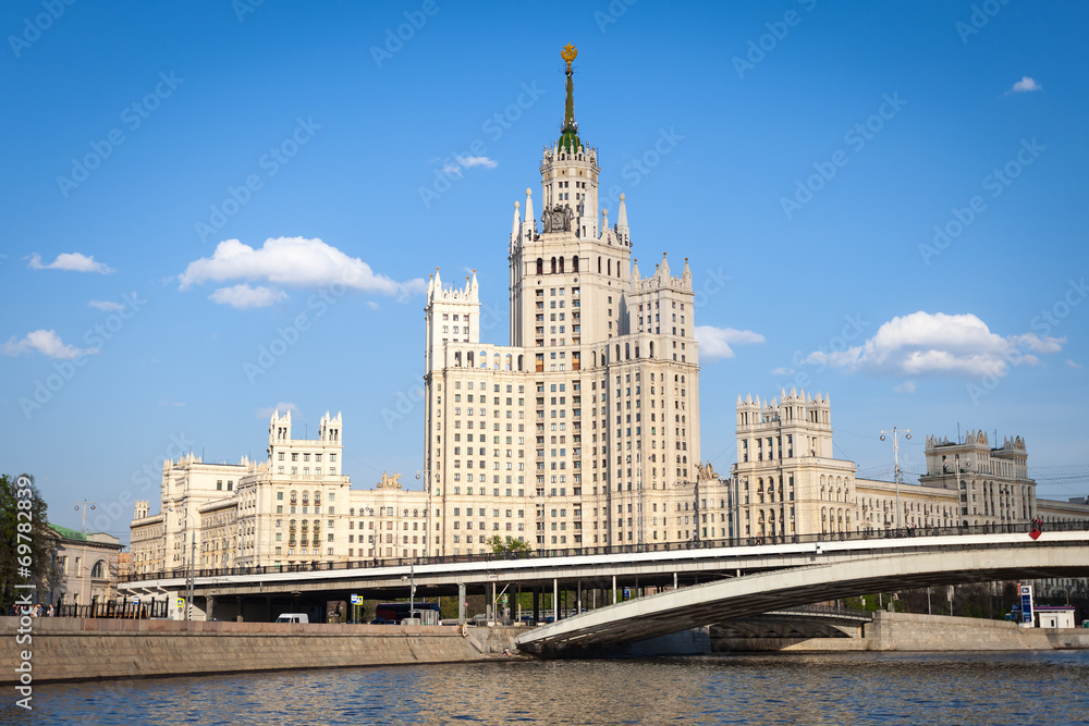 Beautiful architecture of Kotelnicheskaya Embankment Building