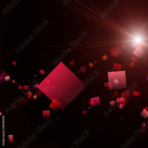Futuristic background design illustration with square objects and light