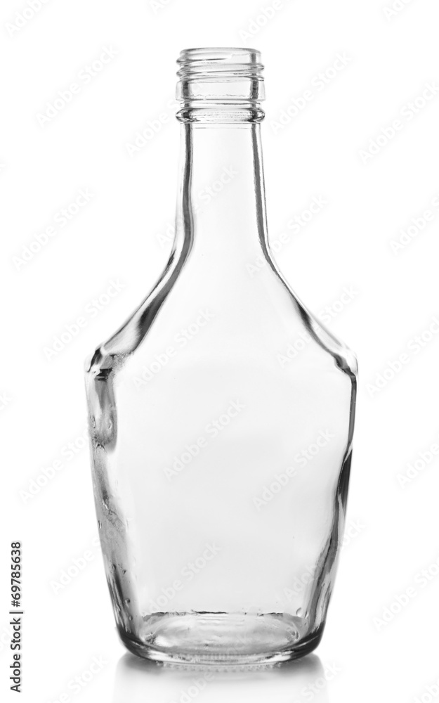 Empty glass bottle isolated on white Empty glass bottle isolated on white