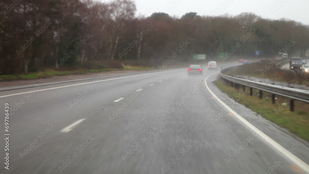 Time Lapse Sequence Of Motorway Journey In Rain Time Lapse Sequence Of Motorway Journey In Rain