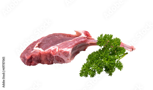 Raw lamb cutlet