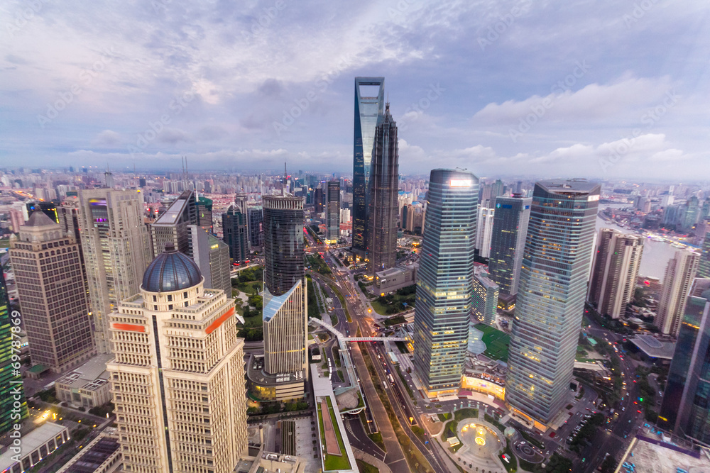 shanghai lujiazui financial center aside