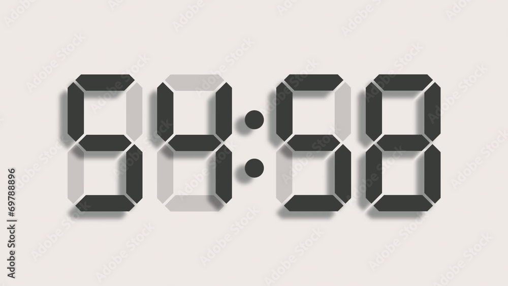 Digital clock countdown from sixty to zero - full HD Digital clock countdown from sixty to zero - full HD