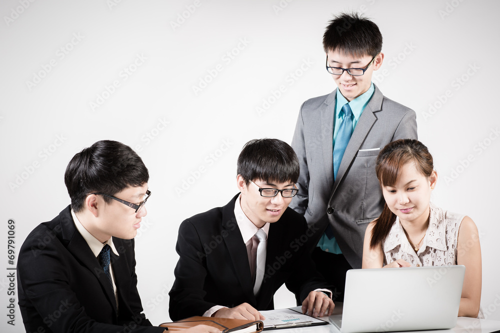 Successful business meeting with a group of people. Isolated on Successful business meeting with a group of people. Isolated on