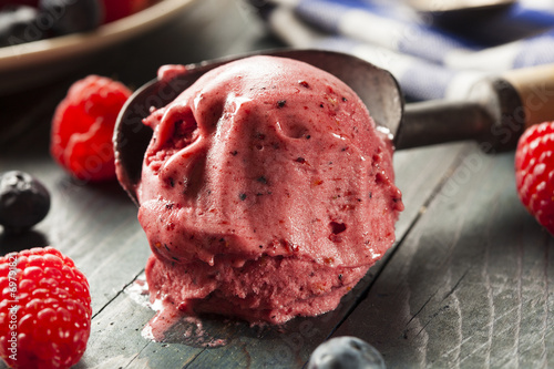 Fotografie Homemade Organic Berry Sorbet Ice Cream