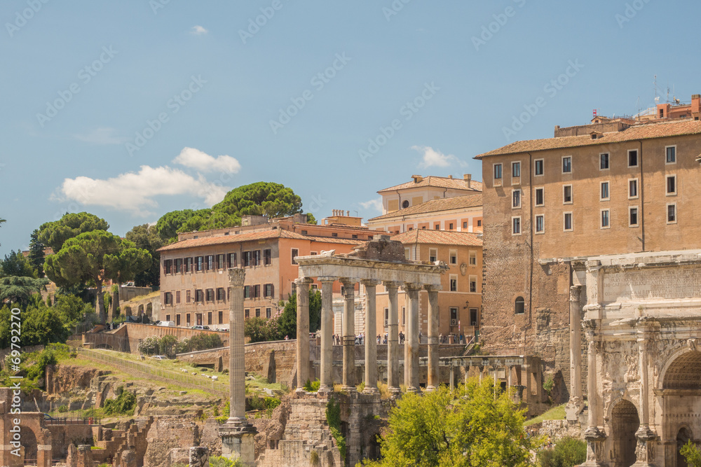 Fiew of the Roman Forum from trajan's Marketplace