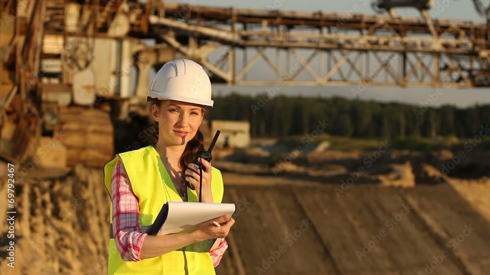 Pretty woman on construction site Pretty woman on construction site