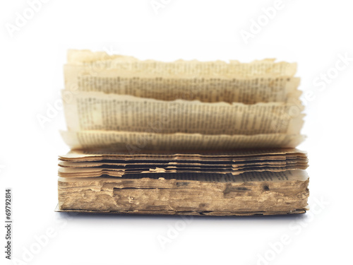 Fototapeta Naklejka Na Ścianę i Meble -  Old book ruined by termite