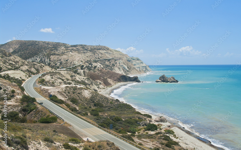 coastal highway on clear sunny day coastal highway on clear sunny day