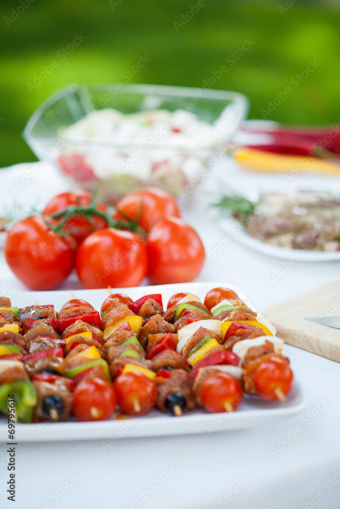 Snacks ready for garden party