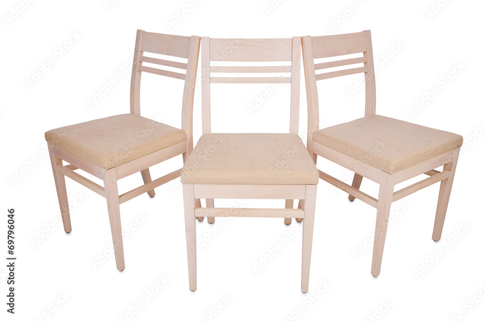 Row of chairs isolated on the white Row of chairs isolated on the white