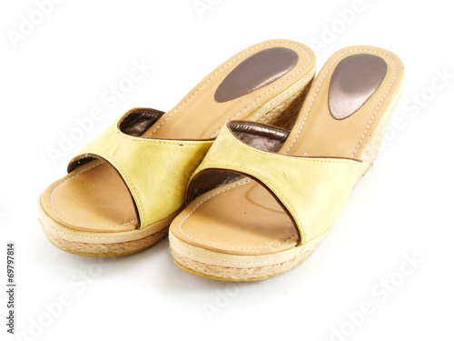 casual female shoes on white background