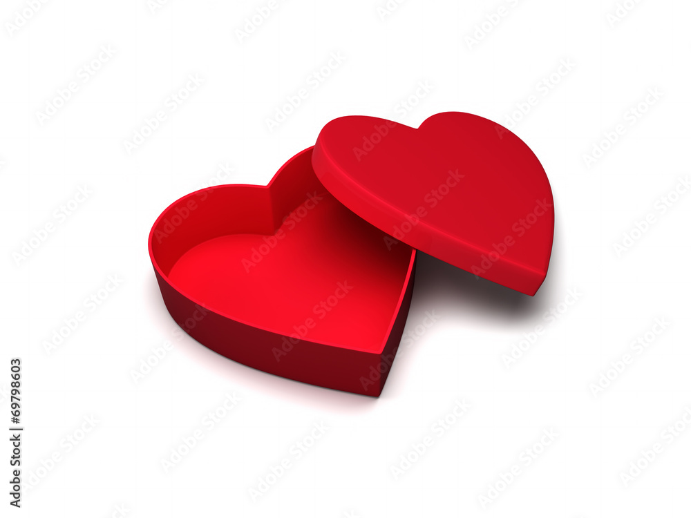 Fototapeta premium Heart shaped gift box