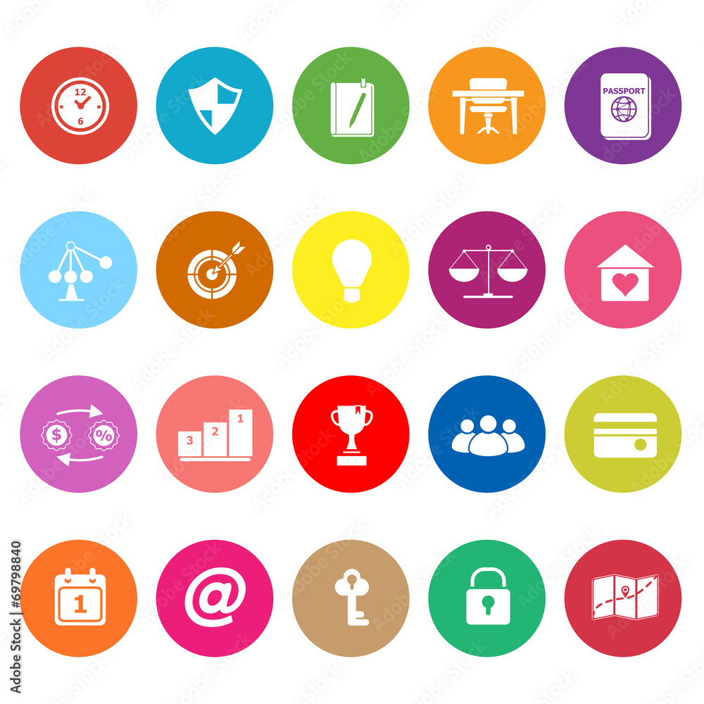 Thinking related flat icons on white background Thinking related flat icons on white background