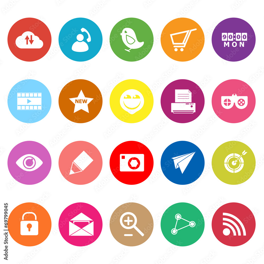 Internet useful flat icons on white background Internet useful flat icons on white background