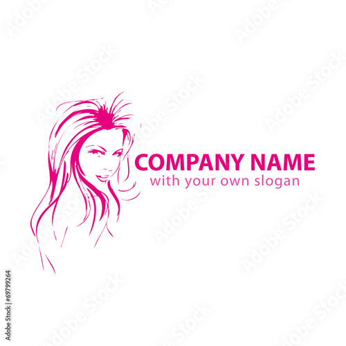 Friseur Kopf Gesicht Logo Silhouette Vektor
