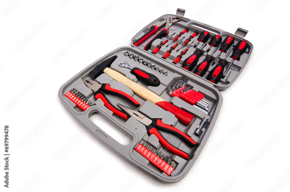 Toolkit isolated on the white background Toolkit isolated on the white background