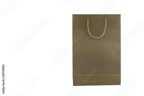 brown shopping bag on white