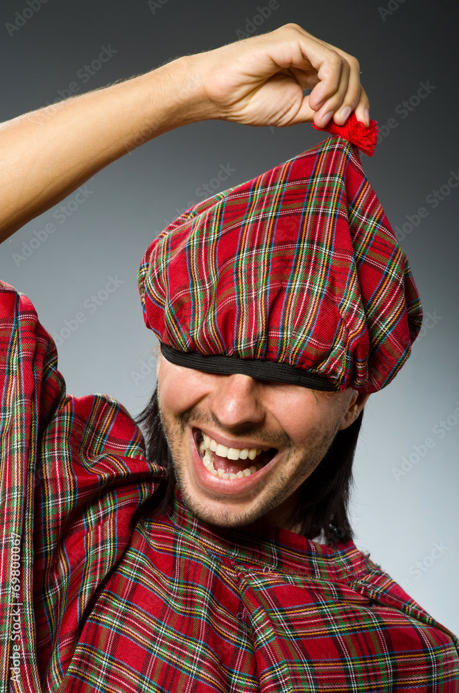 Funny scotsman in traditional clothing Funny scotsman in traditional clothing