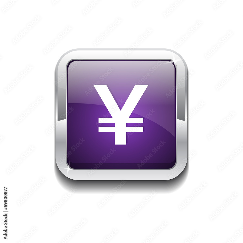 Fototapeta premium Yen Currency Sign Square Vector Purple Web Icon Button