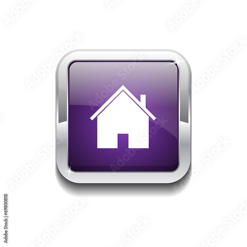 Home Rounded Corner Square Purple Vector Web Button Icon