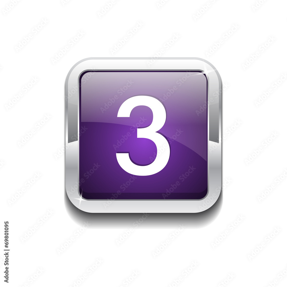 3 Number Rounded Corner Vector Purple Web Icon Button 3 Number Rounded Corner Vector Purple Web Icon Button