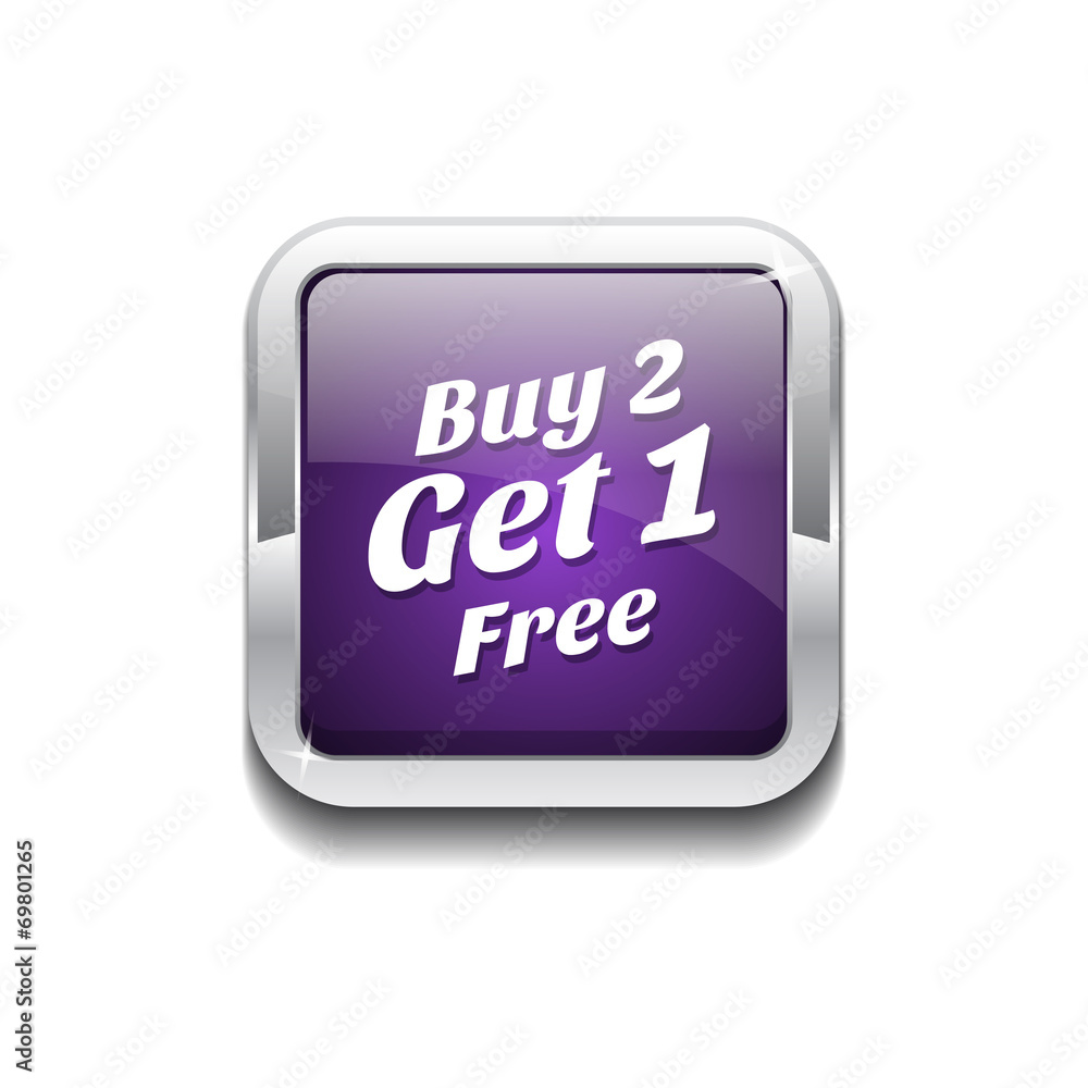 Buy 2 Get 1 Free Glossy Shiny Vector Button Buy 2 Get 1 Free Glossy Shiny Vector Button