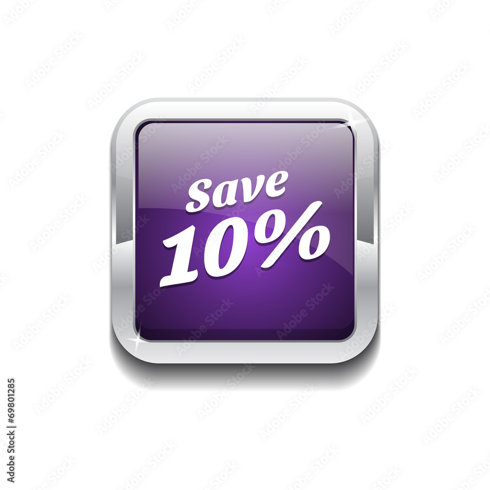 Save 10 Percent Glossy Shiny Rounded Corner Vector Button Save 10 Percent Glossy Shiny Rounded Corner Vector Button