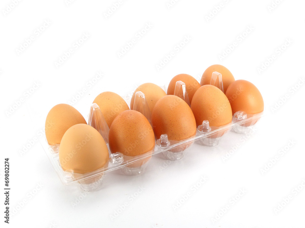 eggs packed isolated white background eggs packed isolated white background