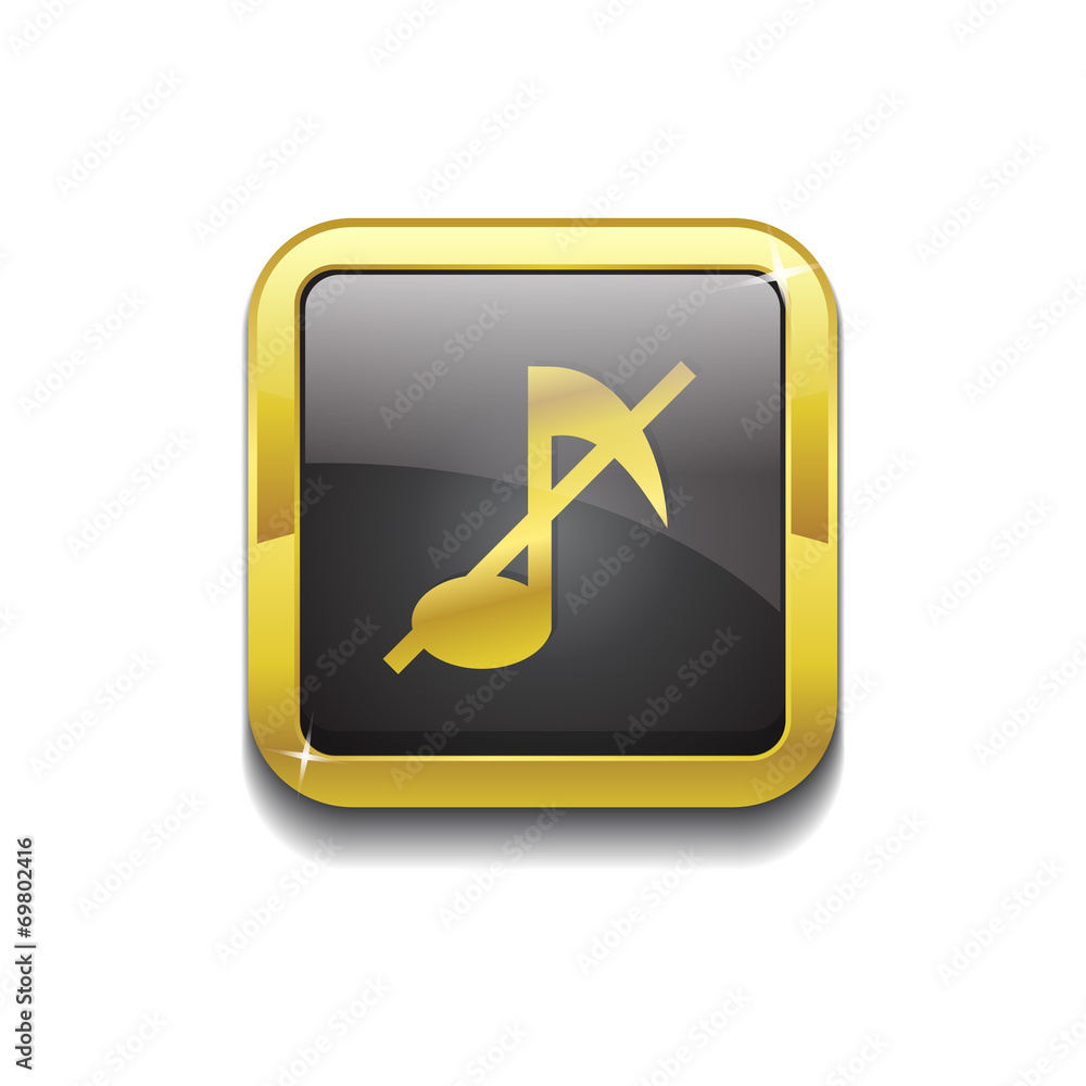 Mute Square Vector Golden Black Web Icon Button Mute Square Vector Golden Black Web Icon Button
