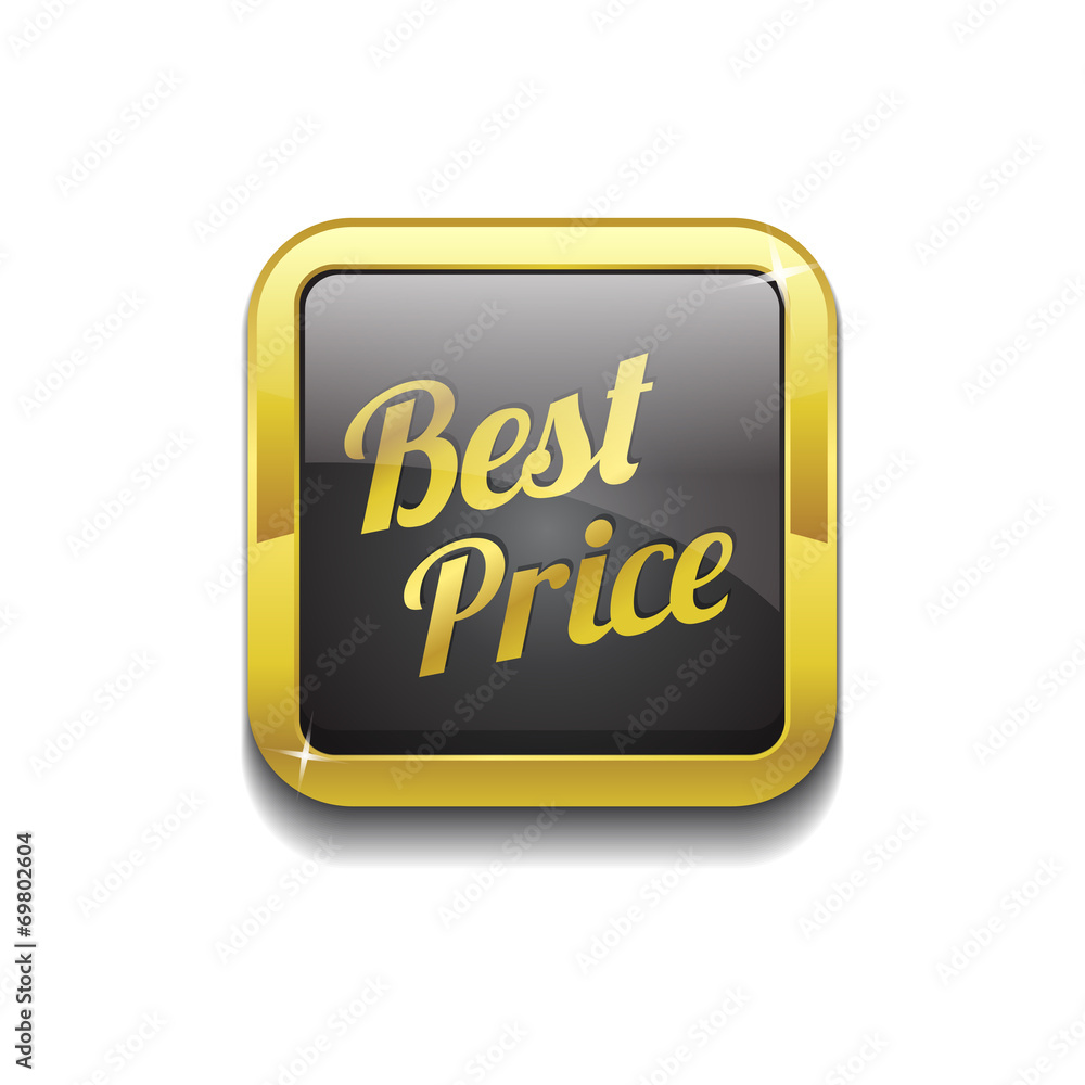 Best Price Glossy Shiny Square Vector Button Best Price Glossy Shiny Square Vector Button