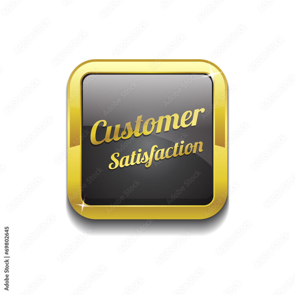 Customer Satisfaction Golden Black Vector Icon Customer Satisfaction Golden Black Vector Icon