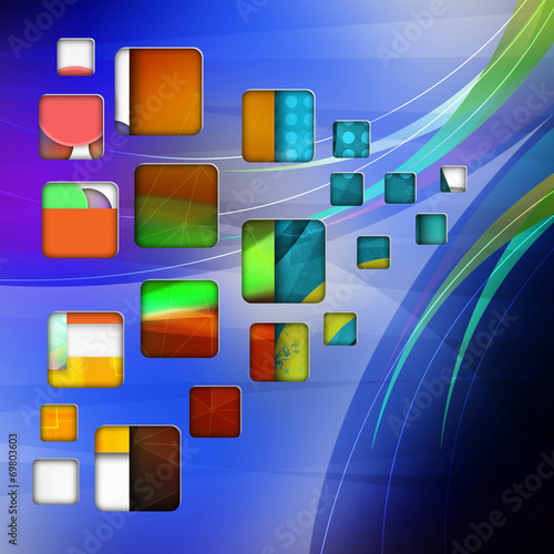 Squares on abstract background