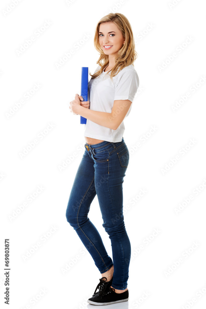 Happy young student woman. Happy young student woman.