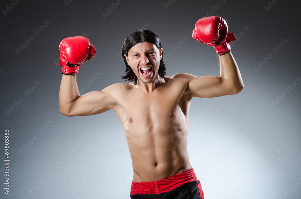 Martial arts fighter at the training Martial arts fighter at the training