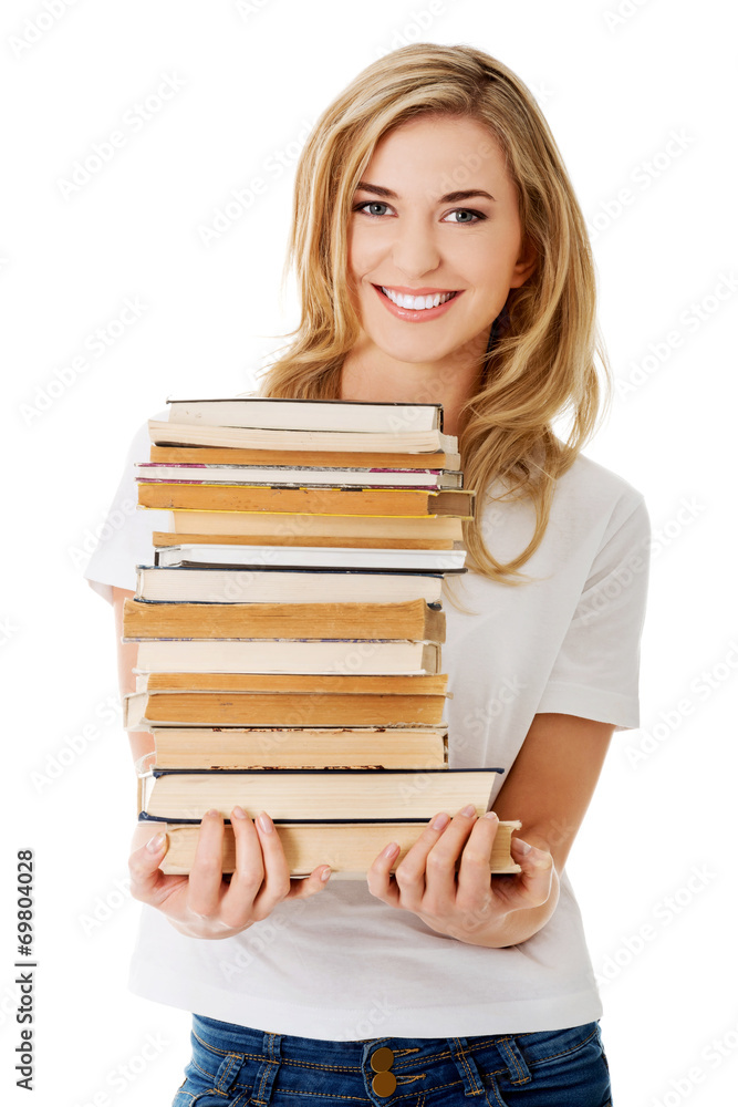Student woman with books Student woman with books