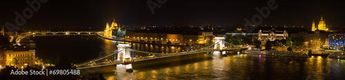 Budapest - Hungarian parliament and chain bridge.