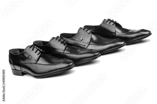 Pair of male shoes isolated on the white