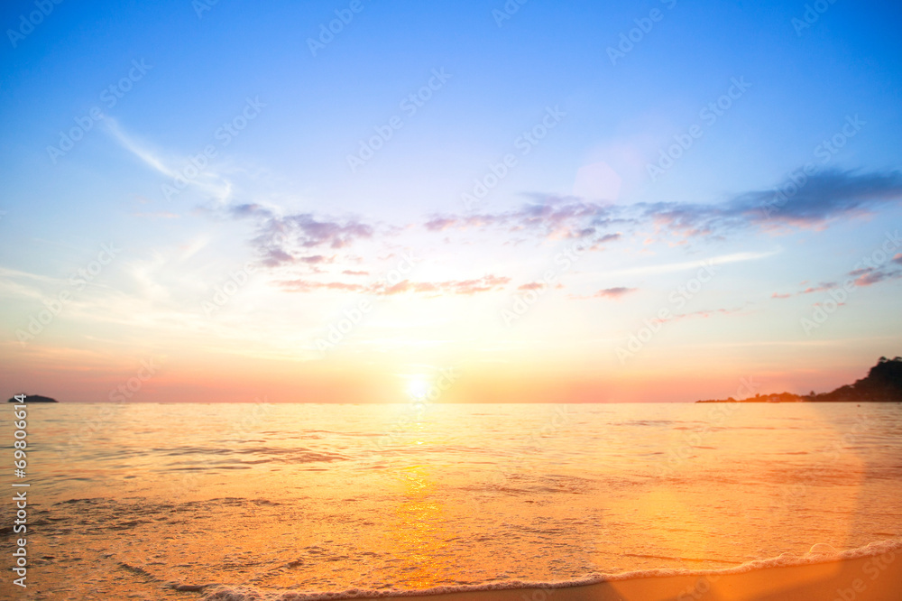 Ocean scape scene, beach ocean sunset landscape. Ocean scape scene, beach ocean sunset landscape.